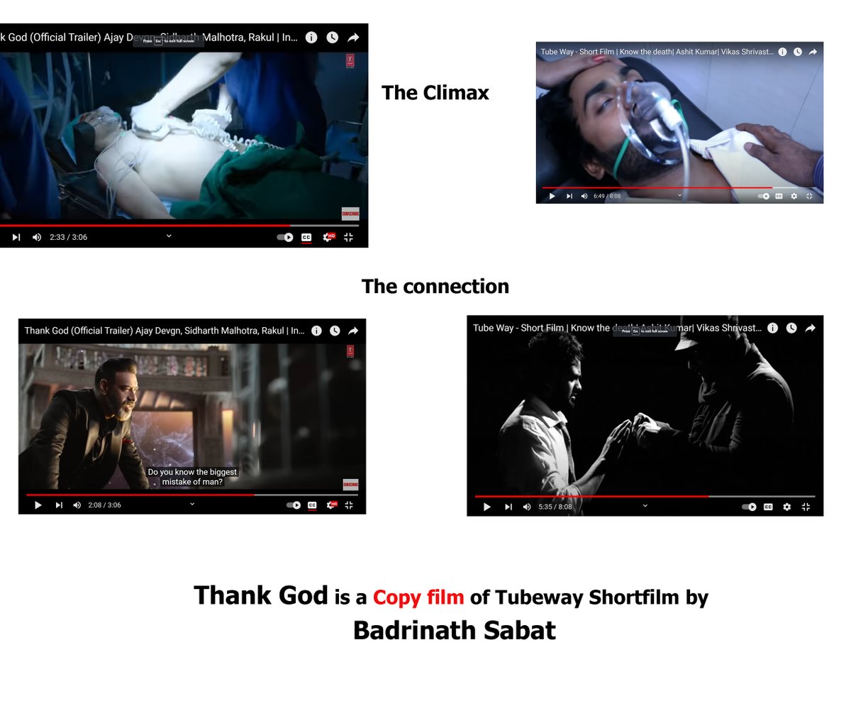 BadrinathSabat's tweet photo. Bollywood nowadays stealing ideas from indie filmmakers. Recently @ajaydevgn @Indra_kumar_9 @TSeries @PanoramaMovies @KumarMangat  stole the idea from my short film #Tubeway. 
@SonuSood @prakashjha27 @prakashraaj @Samanthaprabhu2 @anuragkashyap72 @ianuragthakur @IAmSudhirMishra https://t.co/yPzY05SSA9