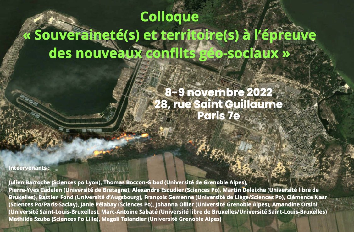 CEVIPOF - Sciences Po (@cevipof) on Twitter photo ‼️8-9 nov. 2022 colloque « Souveraineté(s) et territoire(s) à l’épreuve des nouveaux conflits géo-sociaux » organisé par le <a href="/CEVIPOF/">CEVIPOF - Sciences Po</a>
Programme et inscription➡️bit.ly/3eX7rZc ‼️8-9 nov. 2022 colloque « Souveraineté(s) et territoire(s) à l’épreuve des nouveaux conflits géo-sociaux » organisé par le <a href="/CEVIPOF/">CEVIPOF - Sciences Po</a>
Programme et inscription➡️bit.ly/3eX7rZc