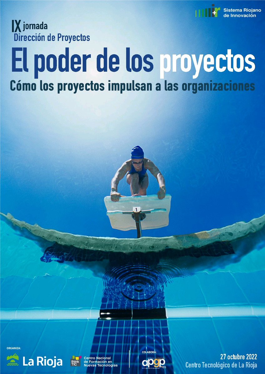 Ya está aquí la 𝗜𝗫 𝗝𝗼𝗿𝗻𝗮𝗱𝗮 𝗱𝗲 𝗗𝗶𝗿𝗲𝗰𝗰𝗶ó𝗻 𝗱𝗲 #𝗣𝗿𝗼𝘆𝗲𝗰𝘁𝗼𝘀 "𝗘𝗹 𝗣𝗼𝗱𝗲𝗿 𝗱𝗲 𝗹𝗼𝘀 𝗣𝗿𝗼𝘆𝗲𝗰𝘁𝗼𝘀". El próximo 27 de octubre en #Logroño (11:00-14:00 hora española) organizada por <a href="/Thinktic/">Thinktic</a>  (<a href="/lariojaorg/">Gobierno de La Rioja</a>). Info: larioja.org/thinktic/es/cu…