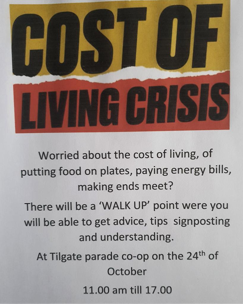 Tilgate co-op 11-5 Monday 24th 
If u have any questions on getting through these toughest of times or seek advice, consideration &amp; support I'll do my utmost 2 achieve this.
@paulgerrard1971 <a href="/PeterBatt3/">Peter Batt</a> <a href="/Petrolheadnelly/">Neil Williams</a> <a href="/AliLainchbury/">Ali Lainchbury</a> @CllrPetesTweets <a href="/MarkSDunford/">Mark Dunford</a> <a href="/MarinaPurkiss/">Marina Purkiss</a>