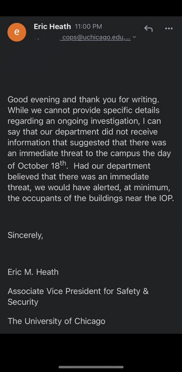 It's official !
NIAC and its members who have been trying to spread their hoax about a ' bomb threat at UChicago' and cry wolf to paint an innocent picture of themselves lied.
Here is the email from The Safety and Security Department at UChicago.
#MahsaAmini 
#IranLobby