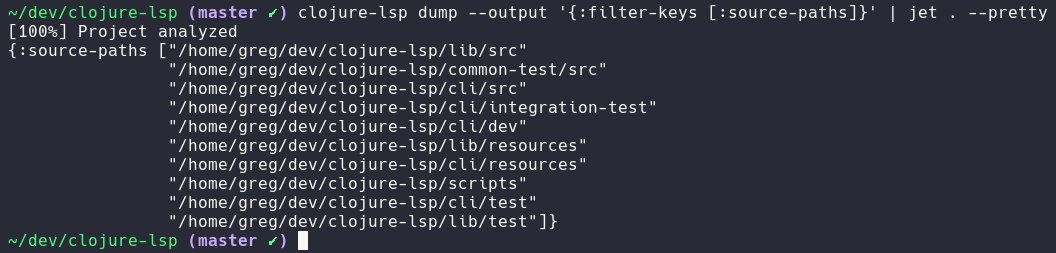 ericdallo's tweet image. Did you know latest clojure-lsp supports dumping your project data including analysis, classpath, source-paths, ns dependency graph, and more? 😀
Possible use case: (+)

#Clojure #ClojureLSP