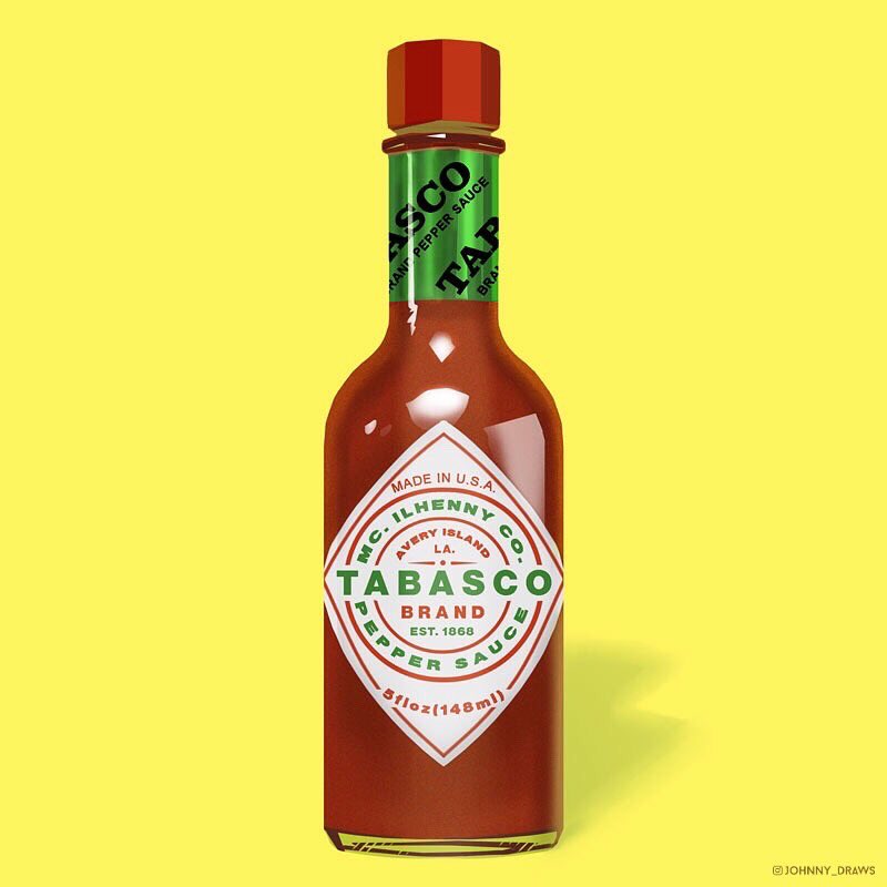 johnny_draws's tweet photo. Tabasco- painted my dad’s favorite sauce https://t.co/mhscyrP4S4