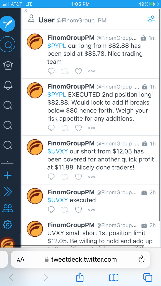 And another 1 🔥 💯 Long $PYPL 82.88 sold $83.78! You see us do this daily, get you some!! You can trade/invest with us at finomgroup.com $VIX $UVIX $VXX $SPY $QQQ $AMZN $TQQQ