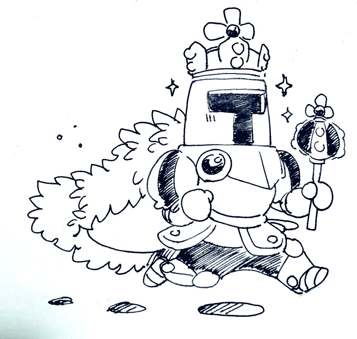 出先でデジタルが使えず、めちゃ久に紙でお絵描きを楽しむなどする日々 ダノヂ 
