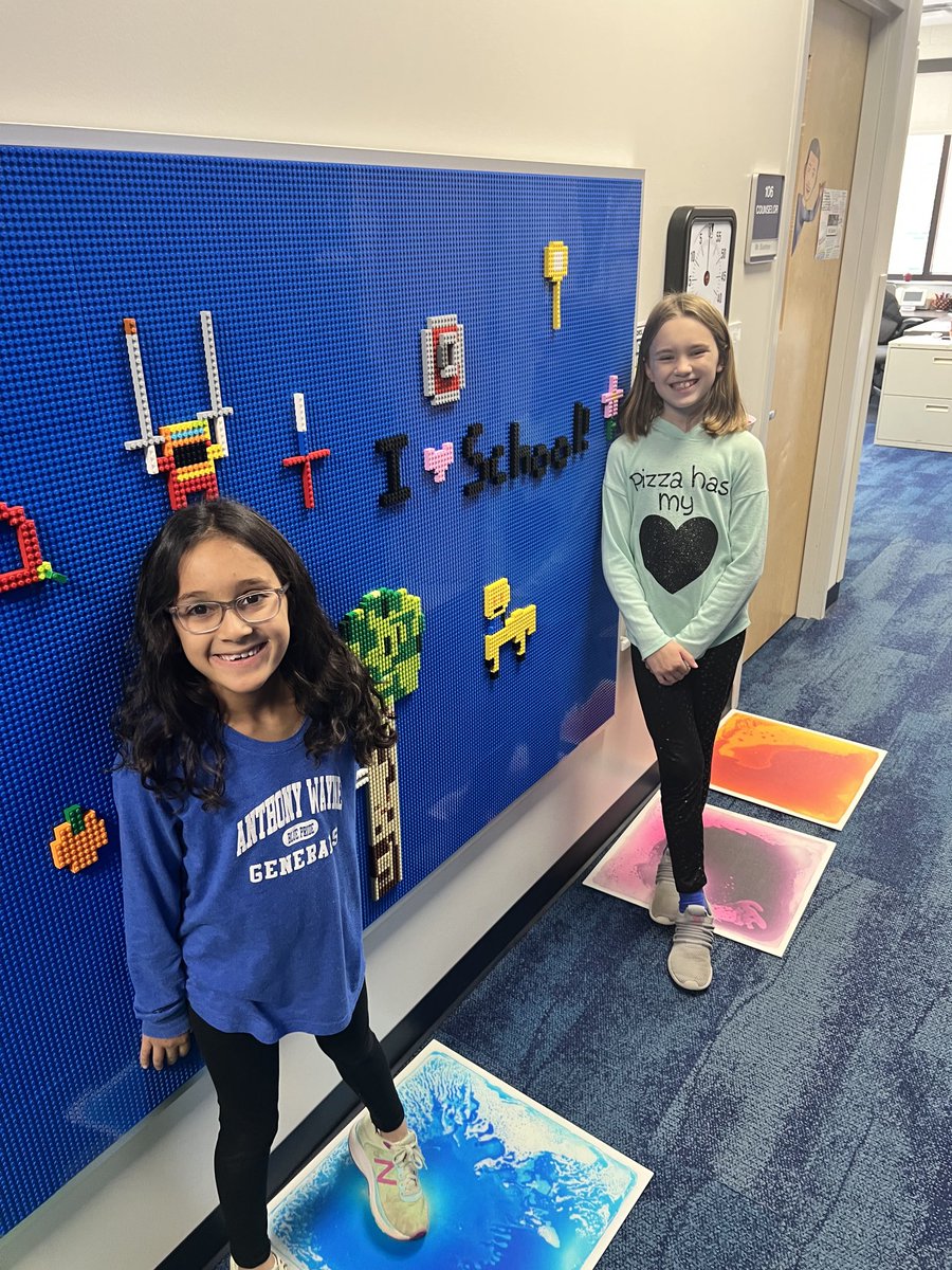 awlsmo's tweet photo. These girls made a wonderful message on our Lego wall this afternoon. We are so glad that you girls love school! 💖 We love all of the creative work on the Lego wall. #kidsofcharacter https://t.co/ulx2jmrhqy