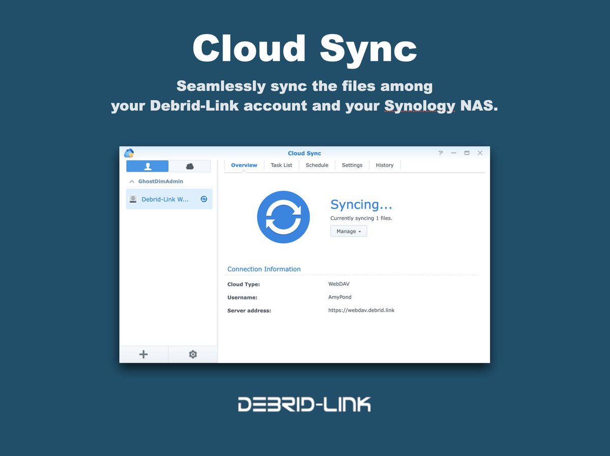 🔄 How to set up the Cloud Sync app on your Synology NAS to seamlessly download the files from your Debrid-Link account.

debrid-link.com/infos/addons/o…