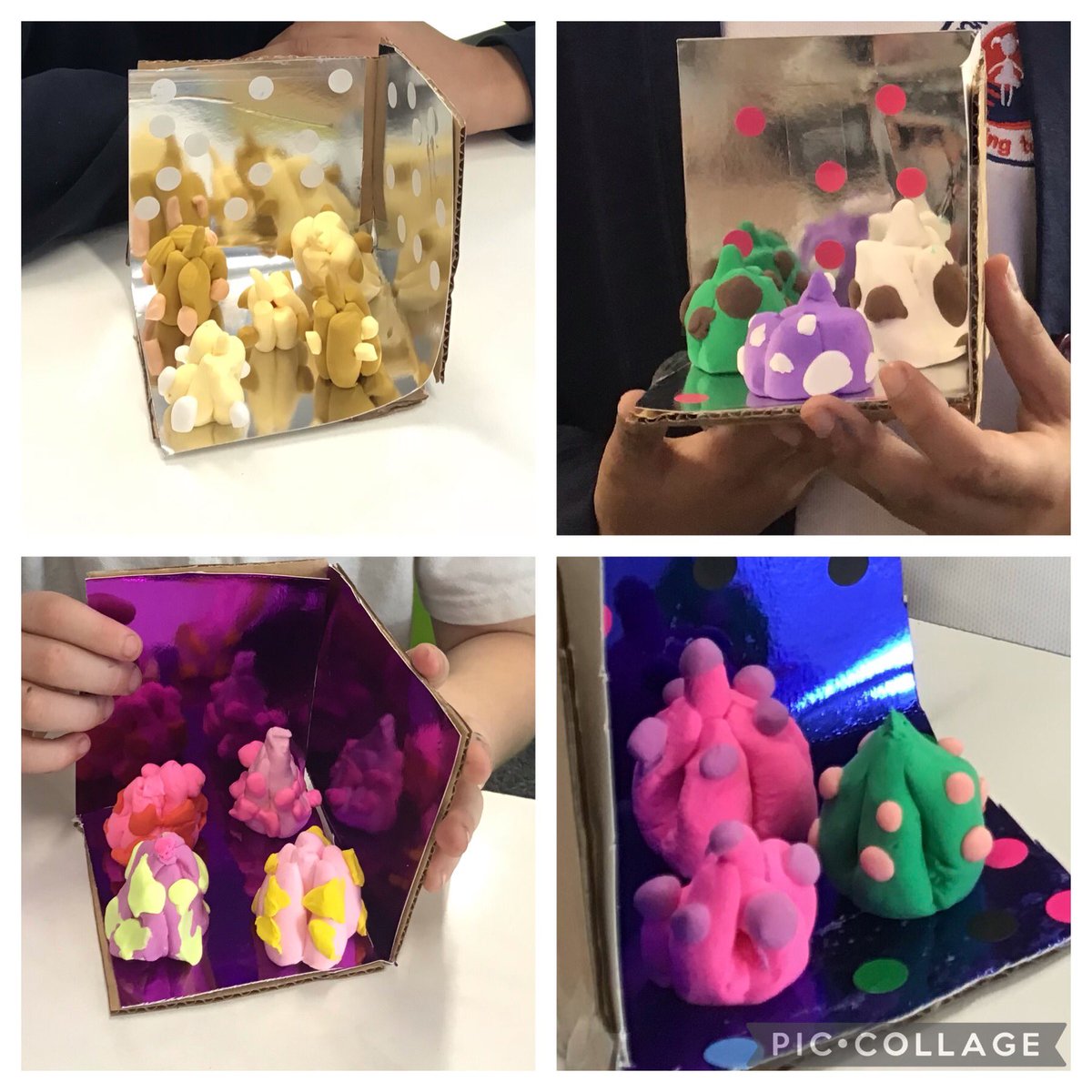 Y4Barton's tweet photo. To complete our ‘Art of the World’ topic, which has been specifically inspired by Yayoi Kusama, we created our own infinity rooms and clay sculptures ♾
We also wanted to show our skills on paper, by creating ink drawings, using nothing but a black felt tip 🎃 #yayoikusama https://t.co/WsFzKZFz4C