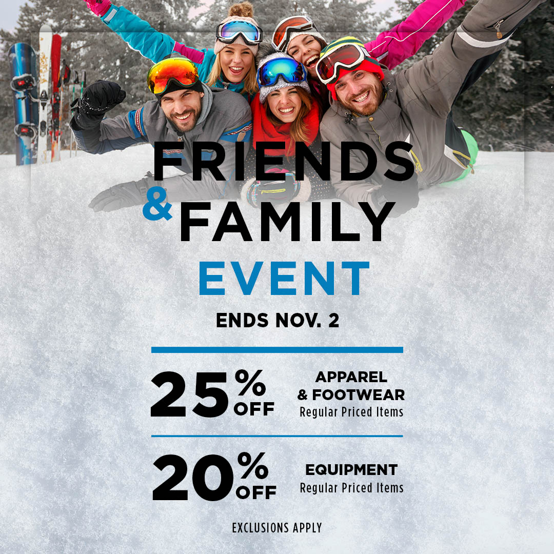 Did someone say new snow gear? The <a href="/sportinglifeca/">Sporting Life</a> Friends &amp; Family Event is in full swing until Nov. 2nd. Visit the link in our bio to shop 25% off regular-priced apparel &amp; footwear, and 20% off regular-priced equipment. 

#MySportingLifeCA #SportingLife