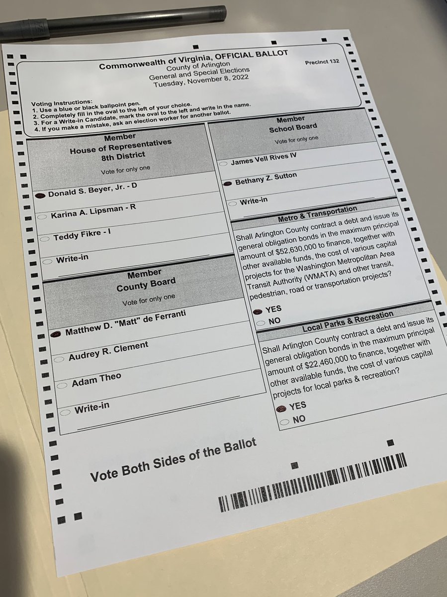 In related news, guess who just voted? That’s right, you can vote early in Virginia—so don’t wait! Arlington progressives: @DonBeyerVA, @Matt4Arlington, and @BethanyZSutton deserve your votes, and make sure to support $$$ for schools, transit, parks, and infrastructure too 🗳