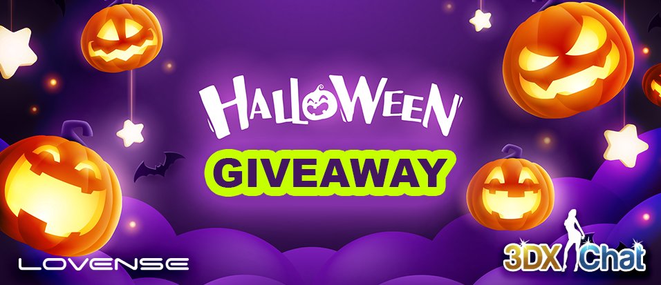 3dxchat's tweet image. [GIVEAWAY] Trick or treat! Here's your chance to win 3DXChat XGold or a Lovense Toy! 

Simply:
🎃 Follow @3DXChat &amp;amp; @Lovense
🎃 Retweet this Tweet

Giveaway ends 01 Nov, 23:59 UTC.