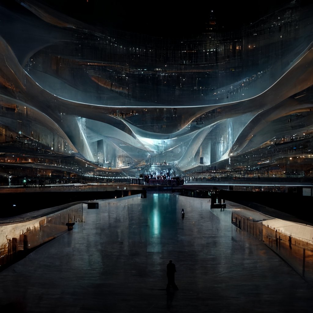 #AI's interpretation of the ''#Metaverse', as part of the weekly series. These are the sort of grand, concert halls that just wouldn't be possible in the real world, and that virtual worlds are ripe to create.