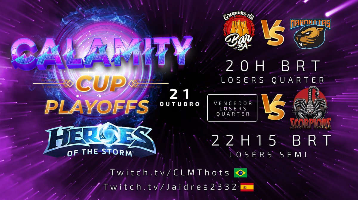 CGE_TV's tweet photo. E chegou a hora tão esperada! As FINAIS da Copa Calamity Div A de @blizzheroes !!! Quem serão os novos campeões do Nexus? 

Não percam a partir das 20h nos dias 21 e 22 de outubro, Boraaaa LINKS NA BIO

#heroesofthestorm #esports #savehots #heroesesports #copacalamity https://t.co/beeuwidTS4