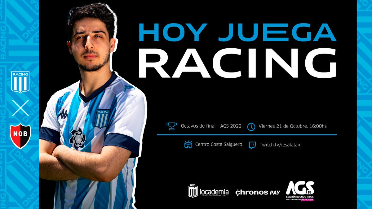 e_RacingClub's tweet photo. #HoyJuegaRacing 🎓

Desde las 16.00hs, nuestro plantel de Playstation estará disputando los 8vos de final de la @ArGameShow ante @NewellsEsports

📺 Podés seguirlo a través del twitch oficial de 
@IESAFIFAar

#VamosRacing 💙 https://t.co/PmvngckJSd