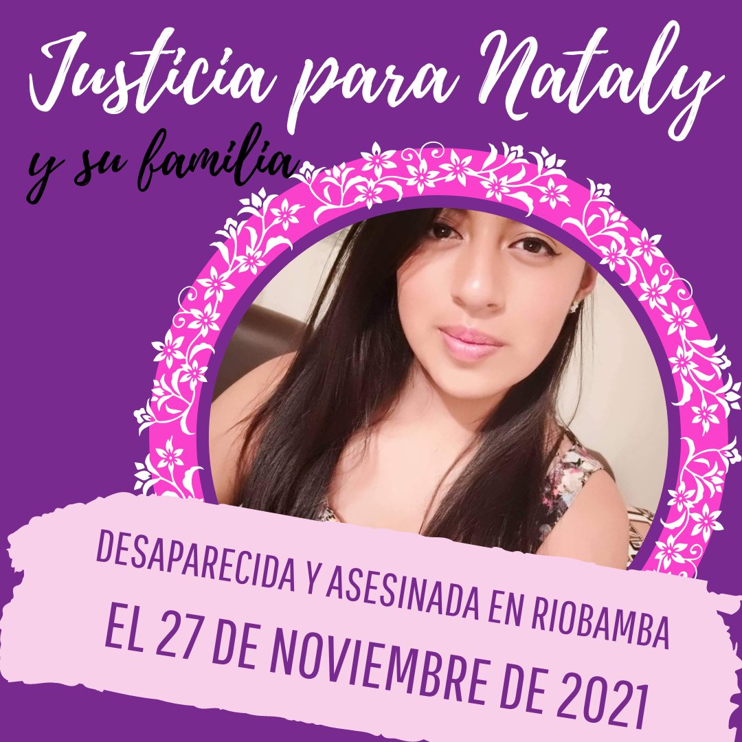 luna_warmi's tweet photo. Exigimos justicia para Nataly y su familia, quienes durante casi un año han luchado en medio de su dolor por obtenerla. @FiscaliaEcuador @ChimborazoCJ #JusticiaParaNatalyA #Riobamba #FiscaliaChimborazo #UnidadJudicialdeRiobamba https://t.co/aczanjkrsJ