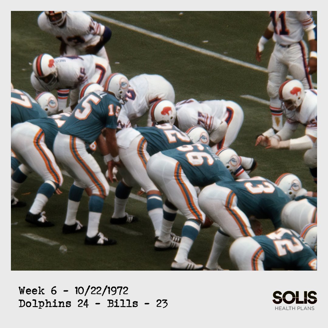 Miami Dolphins on X: 'On This Day, the 1972 Dolphins won the closest game  in our undefeated season defeating the Bills, 24-23.   / X