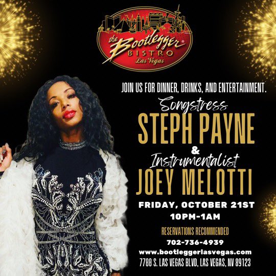 #CoolHangAlert: Beautiful debut here:  <a href="/StephPayneMusic/">Steph Payne</a> w/ <a href="/Joeycapucino/">Joey Melotti</a> 10 p.m.-1 a.m. @ Bootlegger Bistro. <a href="/reviewjournal/">Las Vegas Review-Journal</a> #RJNow