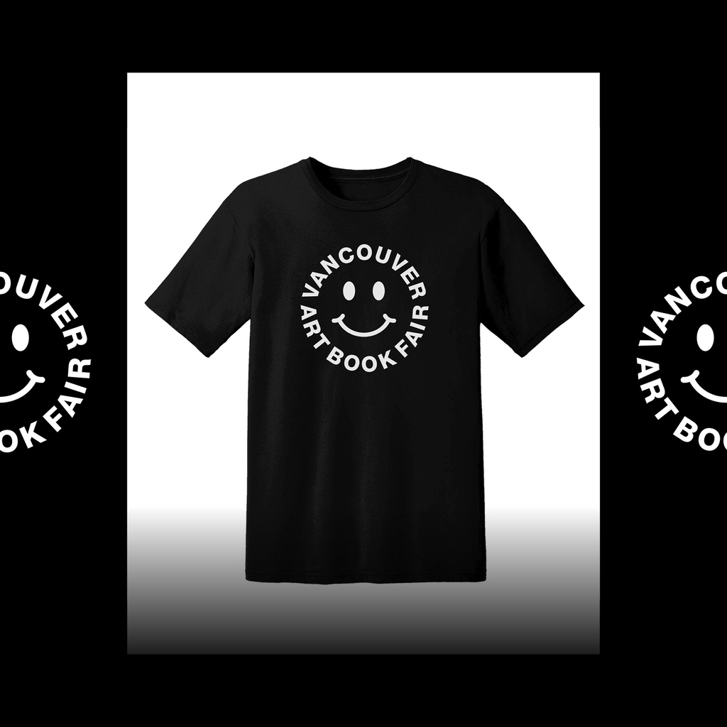VABF CLUB: *SMILEY TEE $25*. VABF’s classic smiley logo t-shirt. Screen printed with white water based ink on black soft 100% Cotton. Purchase a tshirt or any VABF Club Merch from our online store to automatically become a Member of VABF for one year! vabf.square.site