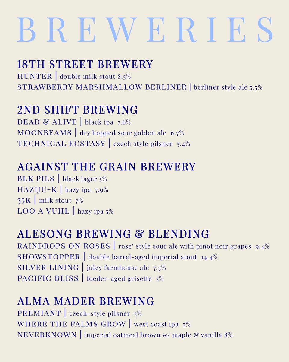 PerennialBeer's tweet photo. #MWBBF is almost here!
Here’s a sneak peek of our beer lineup…

We’re so freakin’ excited to have so many brewery + beer loving friends back here at our brewery https://t.co/eTASw8vkyt