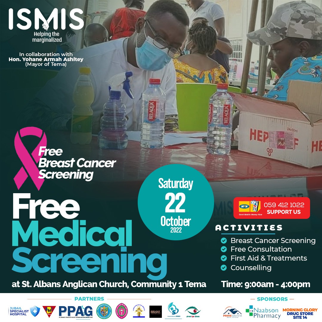 GhanaIsmis's tweet photo. Join us tomorrow at Tema Community One. Let's all help get rid of #BreastCancer from Ghana. Will you be there? https://t.co/DhejRbVqht