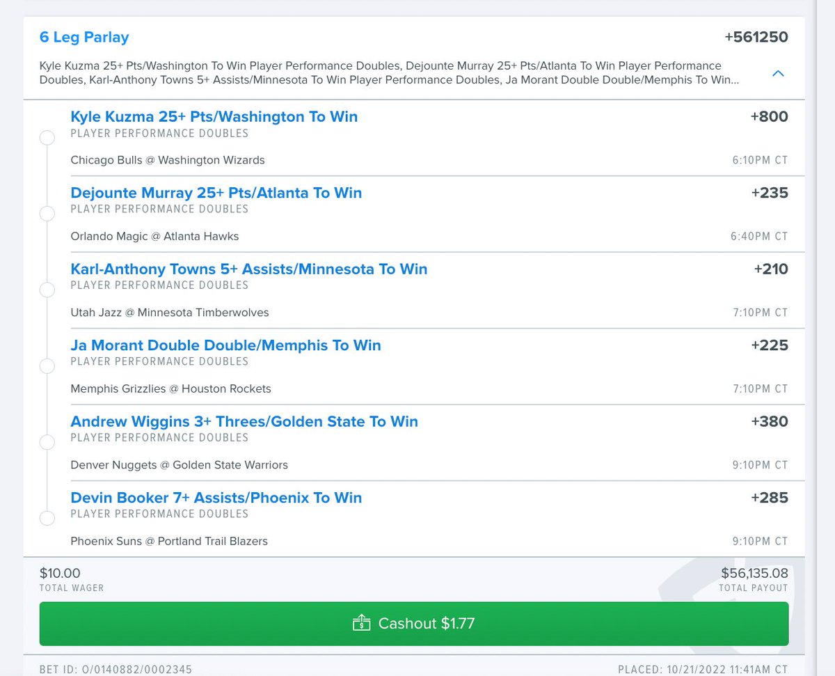 5dollarman's tweet image. Player Performance Double Lotto.  If this hits I will give 5 people $2,000.  Must like and retweet.  Let's go!  #gamblingtwitter