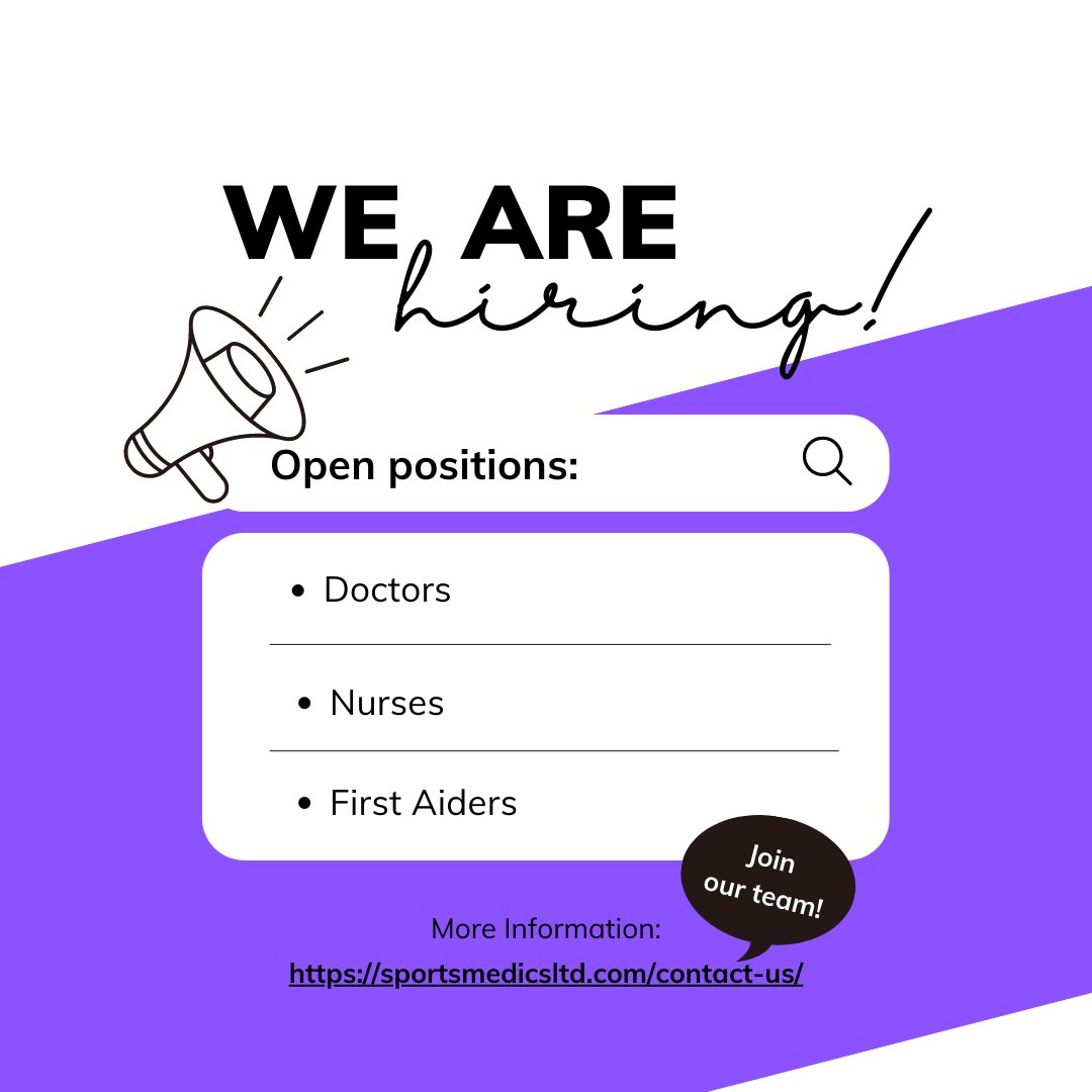 Now is the time to join before we open the event calendar for 2023 sign up in mid nov :)

Details on the link below: 👇

sportsmedicsltd.com/contact-us/

#eventmedicine #sportsmedicine #doctors #nurses #firstaiders #triathlon #running #tennis #netball #hockey