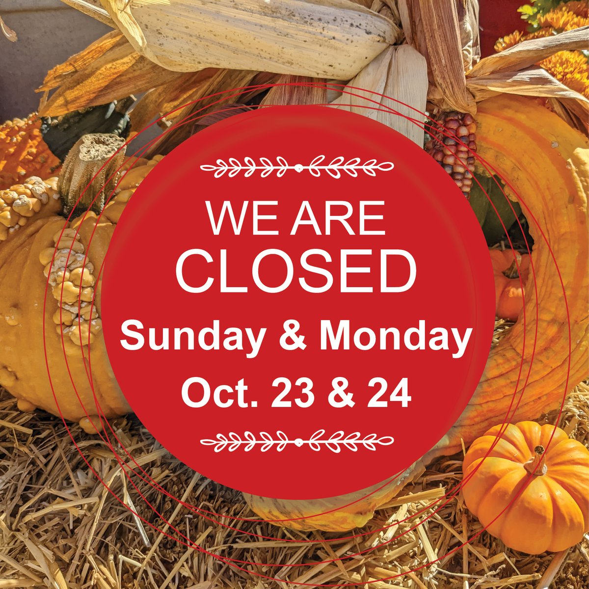 Annmarie Garden will be closed Sunday, October 23, and Monday, October 24, for event clean-up.  Thank you to everyone that attended our Halloween in the Garden event!