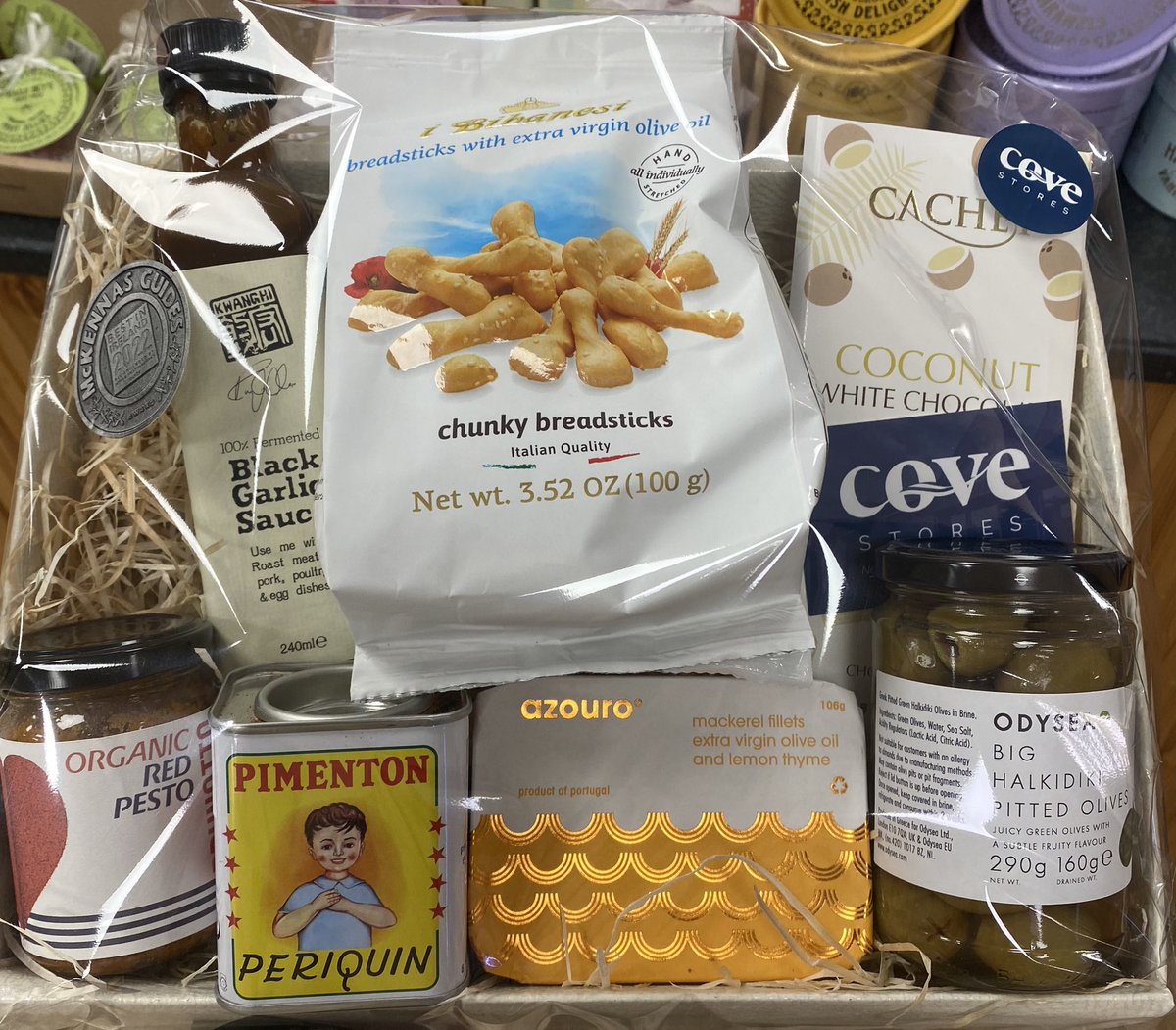 Hamper Season creeping up again 🎁

Visit Cove Stores Tramore to find the perfect products to create a beautiful hamper for the ones you love ✨

Or check out our specially curated hampers sure to impress anyone, like this ‘Kitchen Delights’ selection 🍴
