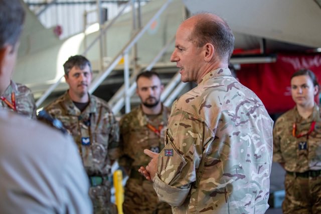 ChiefofAirStaff's tweet photo. Air power from @RAFAkrotiri plays a critical role in the security and stability of the region. It was a pleasure to meet and thank many of the people who make it happen. #903EAW��@UKACCMiddleEast @RoyalAirForce https://t.co/wTZGHzcQvf