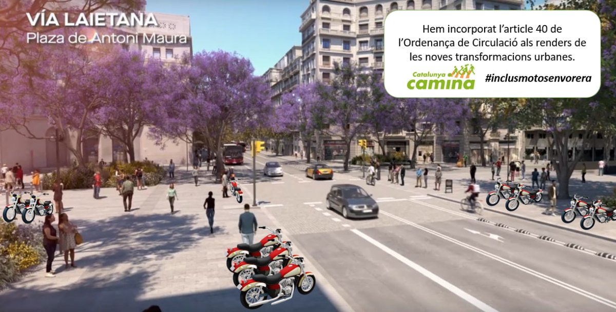 Mentre estigui vigent l'art 40 de l'Ordenança de Circulació, les noves transformacions urbanes corren el perill de ser ocupades per #inclusmotosenvorera #motosenvorera