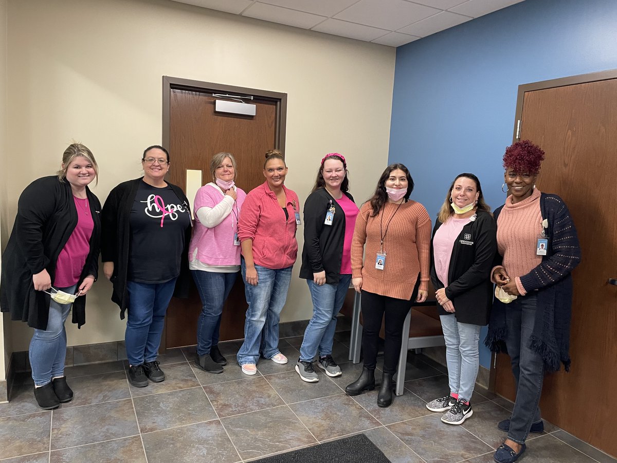 OpenDoor_Health's tweet photo. We love when our Open Door team can come together to support a great cause. Today we sport our pink to celebrate, support, and encourage breast cancer awareness.

Encourage the women in your life to schedule their women's health screenings! https://t.co/5aHQp0W7aA