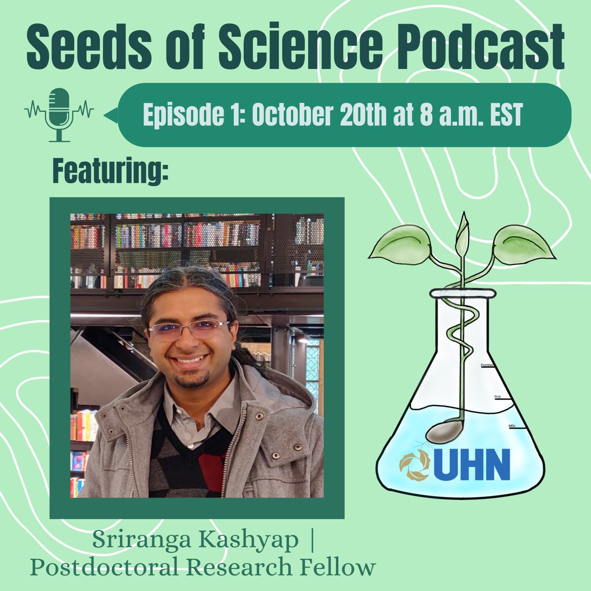 The Office of Research Trainees (ORT) at UHN (@uhntrainees) on Twitter photo Episode 1 of Seeds of Science podcast is out now!
Listen to meet Dr. Sriranga Kashyap (<a href="/srirangakashyap/">SK now on BlueSky</a>), a postdoc at @technainstitute. Learn about Sri's neuroimaging research, and to hear his profound insights into the trainee process!
Listen here: seedsofscience.buzzsprout.com Episode 1 of Seeds of Science podcast is out now!
Listen to meet Dr. Sriranga Kashyap (<a href="/srirangakashyap/">SK now on BlueSky</a>), a postdoc at @technainstitute. Learn about Sri's neuroimaging research, and to hear his profound insights into the trainee process!
Listen here: seedsofscience.buzzsprout.com