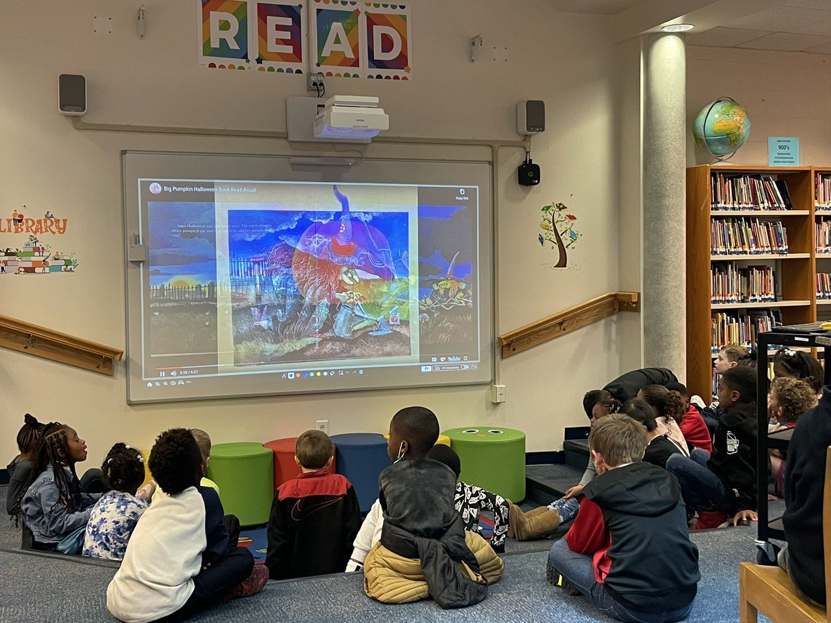 VtaylorPhD's tweet photo. Working on sequencing in the media center with a Halloween book! @NSESDolphins @SufVAschools https://t.co/ga3wyE7cA1