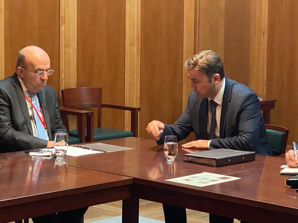 A timely open and constructive discussion of Minister Milkov &amp; 🇲🇰 FM <a href="/Bujar_O/">Bujar Osmani</a>. Exchanged views on how to keep the positive momentum for Good NR and the need to find solutions of emerging challenges.  <a href="/BerlinProcess/">Berlin Process WB6</a> <a href="/MFA_MKD/">MFAFT North Macedonia 🇲🇰</a>