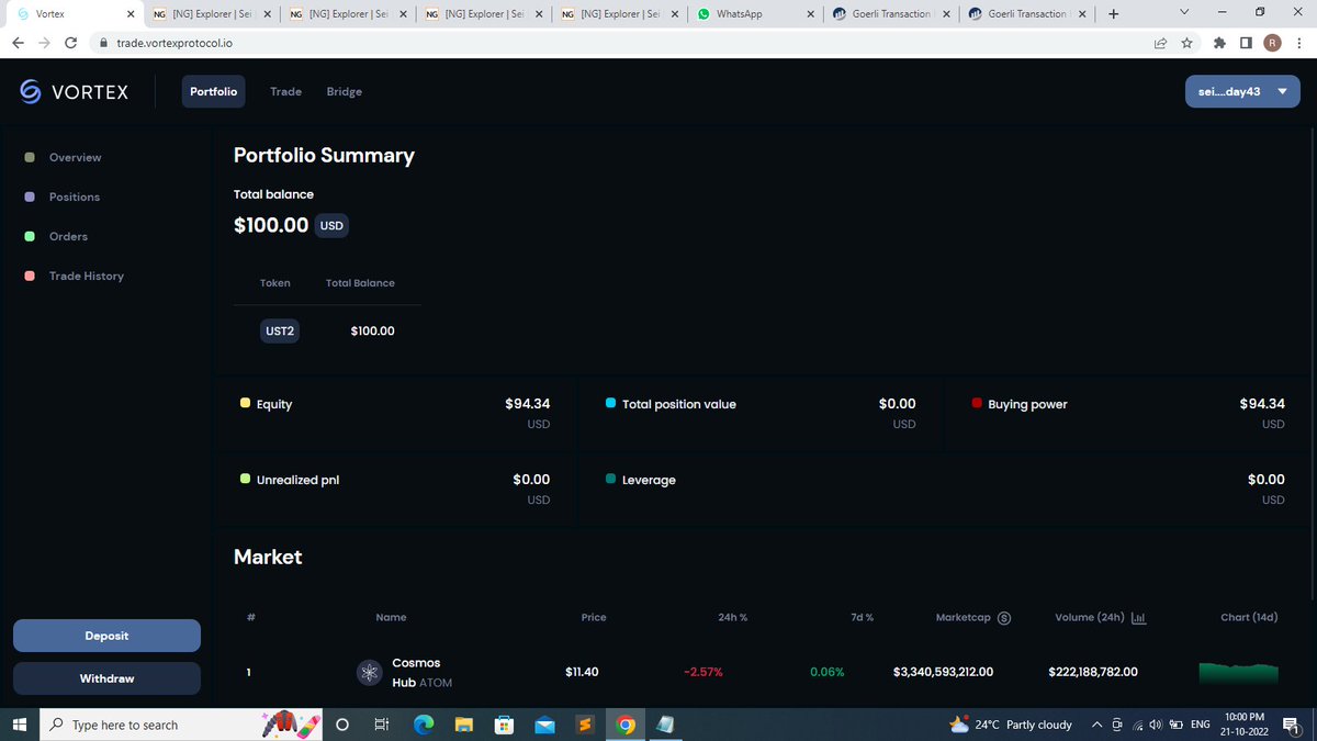 RajaReddy26's tweet photo. sei testnet in vortex , Done. looks awesome @VortexProtocol https://t.co/OGLHT0Ne5x