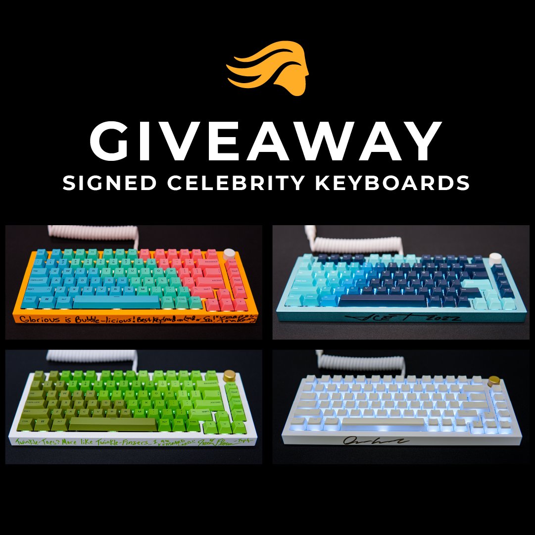 🚨 GIVEAWAY ALERT!!! 🚨
We are giving away 4 customized GMMK PRO keyboards signed by some amazing stars, including:

⭐️ Tom Kenny (SpongeBob SquarePants)
⭐️ Ice-T
⭐️ Jessie Flower (Toph from Avatar)
⭐️ Oscar Isaac

Learn how to enter:
👉 bit.ly/GloriousCelebG…