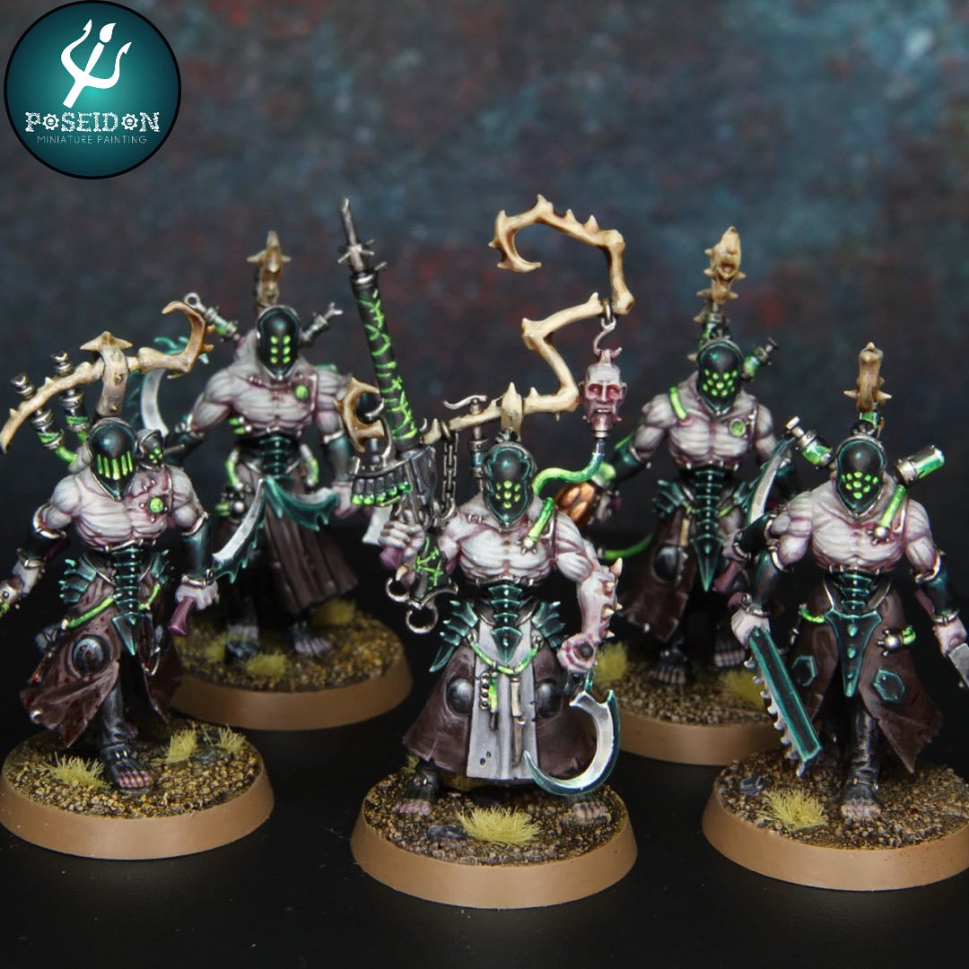 PoseidonPaintng's tweet photo. “THE WALKING INSTRUMENT OF TORTURE” 🔱
A squad of wracks ready to serve their Haemonculi
#warhammer40k #paintingwarhammer #paintingwarhammer40k #drukhari #darkeldar #warhammer #wh40k #eavymetal #warmongers #coolminis #eldar #craftworld #wracks #tabletopgames https://t.co/eR3eQ48JdZ