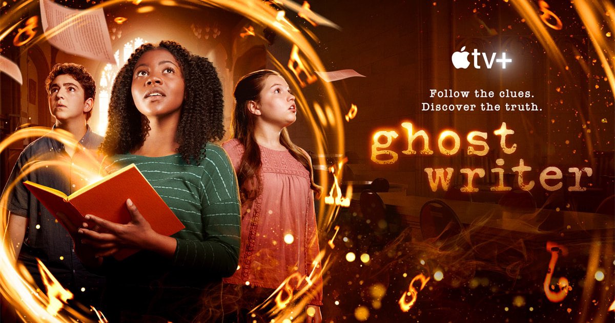BenJFleck's tweet photo. If you grew up loving bookstores, riddles, adventures, &amp; spooky ghosts, check out #Ghostwriter Season 3 premiering today on @AppleTVPlus 👻 https://t.co/TNwFmvaYCl