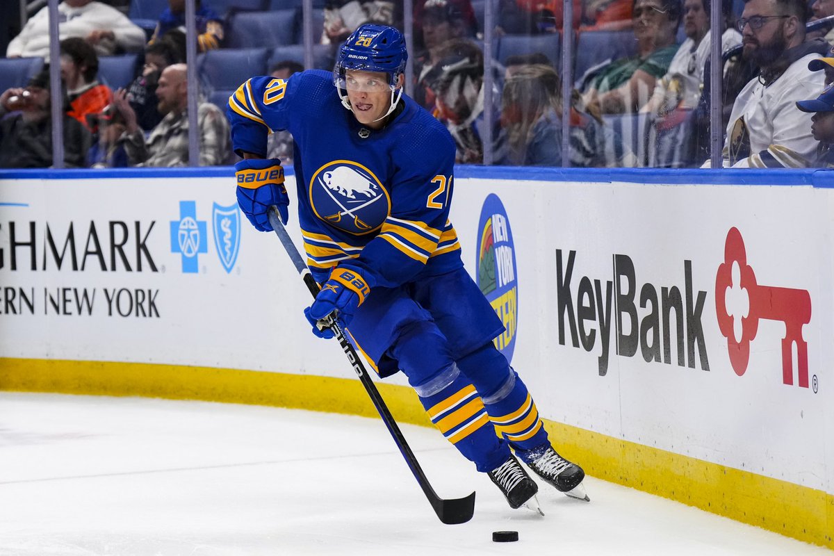 BuffaloSabres's tweet photo. We have recalled defenseman Lawrence Pilut from @AmerksHockey. https://t.co/xwE6oKv4li