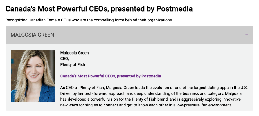 Congrats to my most powerful wife <a href="/HeyGosia/">Malgosia Green</a> &amp; <a href="/PlentyOfFish/">Plenty of Fish</a> for this award 🏆