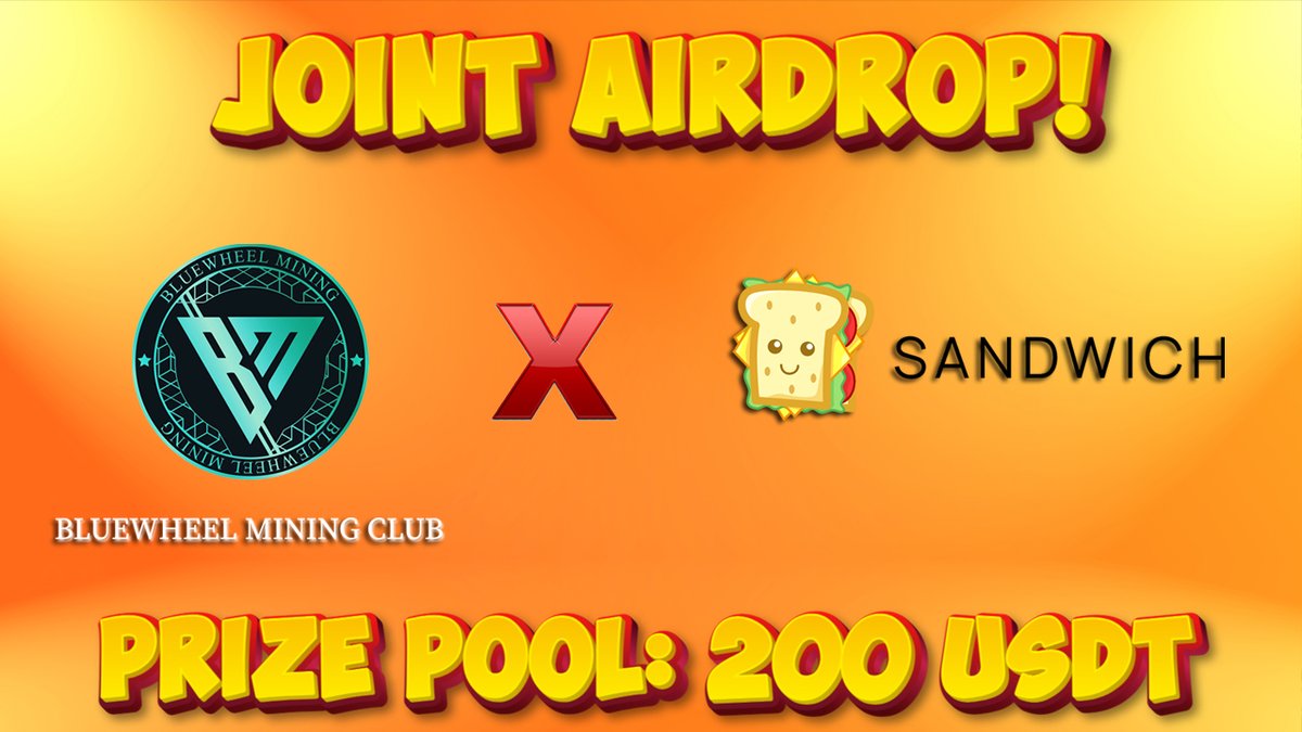 BluewheelM's tweet photo. 🔈 We are celebrating our new partnership with another airdrop! Bluewheel Mining Club and @NetworkSandwich Joint Airdrop is now live!

🏆 Prize Pool: 200 USDT

🥇 Join the competition:

https://t.co/wqreGqAnBj

#airdrop #giveaway #gleam #metaverse https://t.co/VTX1rE3ClL