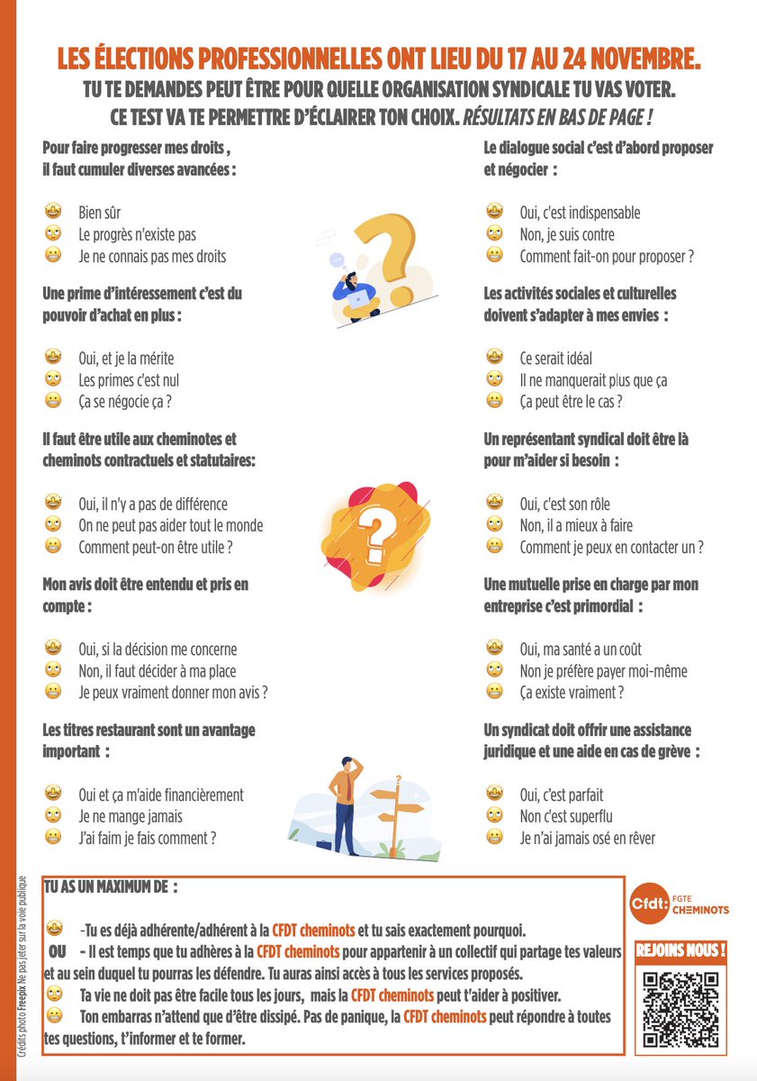 Quiz CFDT Cheminots || Tu te demandes peut-être pour quelle organisation syndicale tu vas voter ? Ce test va te permettre d’éclairer ton choix.

🔗 bit.ly/3Sm3CdK
