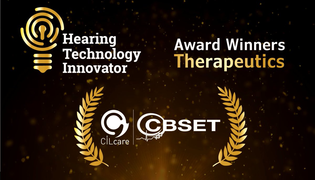 BREAKING NEWS! Leaders in translating new therapies to prevent or cure auditory disorders, CBSET and CILcare win first place in “Therapeutics” category for “Hearing Technology Innovator™” award competition. cbset.org/auditory-safet…  #HearingLoss  #DrugDevelopment. #Ototoxicity.