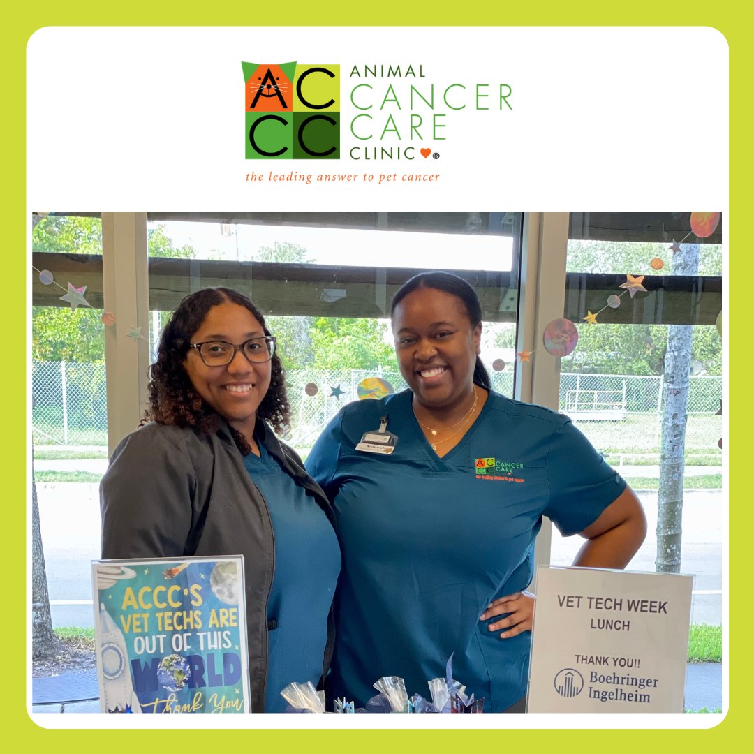 PetCancerCare's tweet photo. Thank you to all of ACCC's incredible vet techs, whose hard work we were honored to celebrate this week!  Your dedication allows us to deliver HOPE and excellent care to animals fighting cancer! #AnimalCancerCareClinic #PetCancer #VetTechWeek https://t.co/IBePKlxHa3