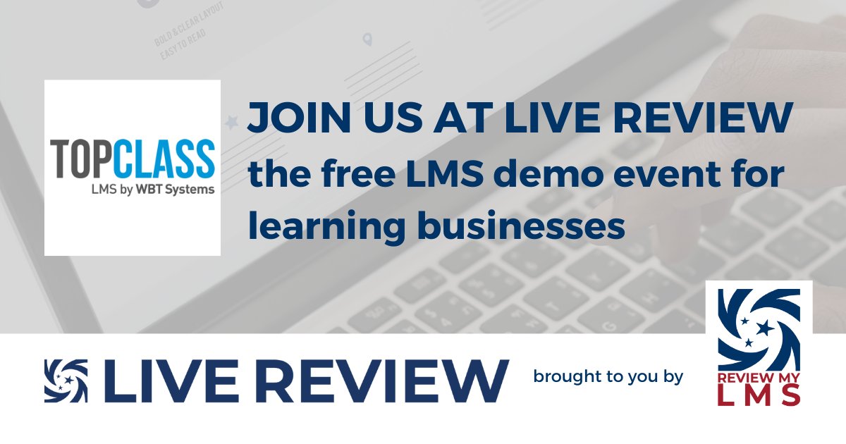 Join us and <a href="/WBT_Systems/">@wbt_systems</a> next week at Live Review 2022! This is a free #LMS demo event focused specifically on platforms that are a good fit for organizations that sell adult education. Get the details and sign up here: bit.ly/3MNCMds
#learningmanagementsystem