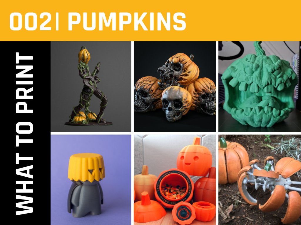 Fillamentum's tweet photo. WHAT TO PRINT 002 is HERE 👉 https://t.co/kW6pfpXU9q
Get inspired for the weekend and get ready for Halloween🎃
----------------------------
#fillamentum #whattoprint #OO2 #3dprinting #STL #models #pumpkin #halloween #design #getispired #enjoy3dprinting https://t.co/BMFiwNVl75