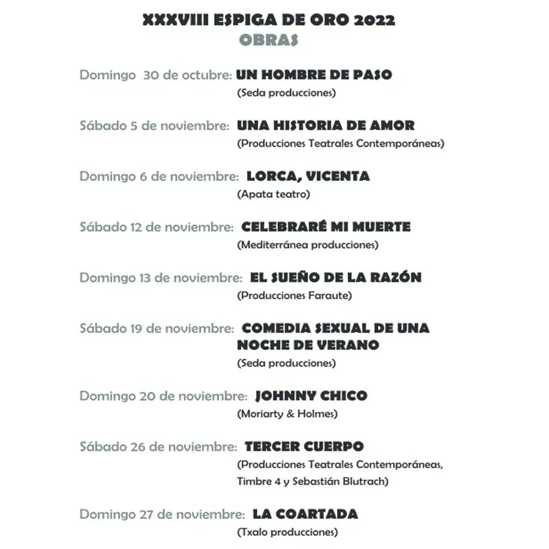 YA A LA VENTA LOS ABONOS PARA LA 38ª EDICIÓN DE LA ESPIGA DE ORO 2022.
¡NO TE LA PIERDAS!

azuqueca.es/-/38-muestra-n…