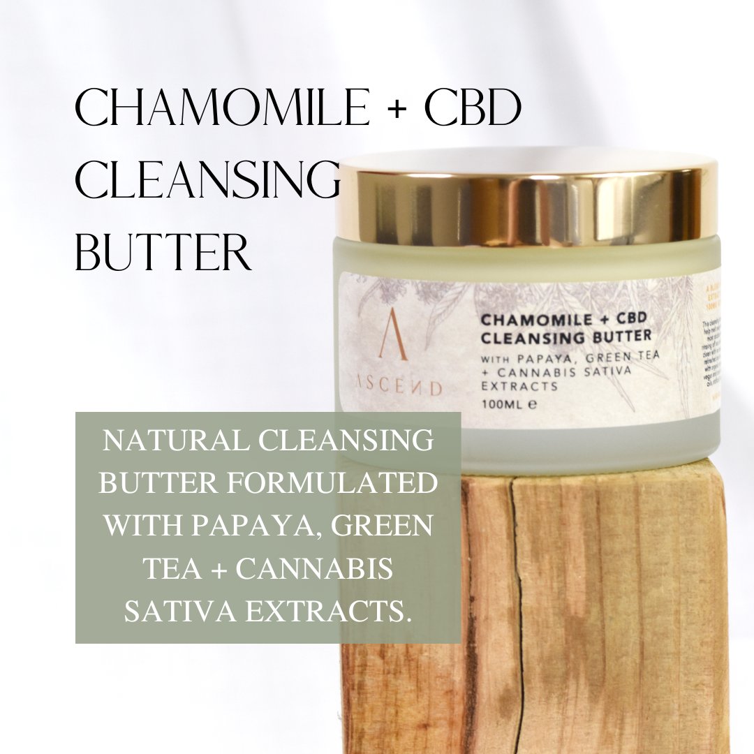 Tired of cleansers leaving skin feeling tight and dry?
Ascend's Chamomile + CBD Cleansing Butter is a soothing, buttery cleanser for removing makeup and impurities on the skin. It leaves skin cleansed without stripping skin of its natural oils.

#cleansingbutter #cbdskincare