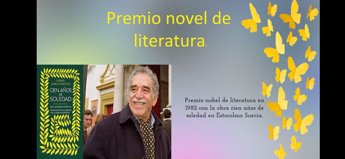 Marcela44255173's tweet photo. #undiacomohoy

Nació en Aracataca, Colombia, Gabriel García Márquez 🖊️uno de los mejores escritores de la historia, ganó premio Nobel de literatura 1982👏👏

Hoy se cumplen 40 años desde que nuestro nobel recibió el galardón. https://t.co/bWJ61y8R0P