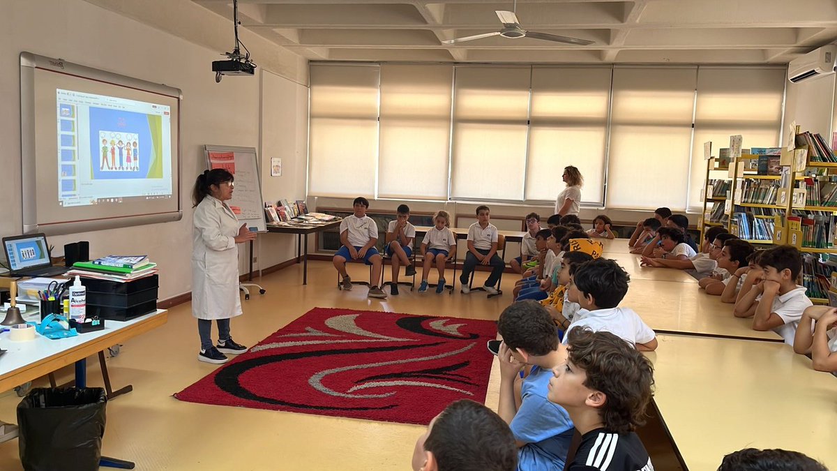 RHHS_Elementary's tweet photo. What changes happen during adolescence?
Fifth graders finding answers to this guiding question by interviewing Ms. Sahbaa Hariri and Ms. Anissa Binni #school_community_involvement #puberty #adolescence #self_exploration #who_we_are @RHHS_Saida https://t.co/0cfYPFE3Ep